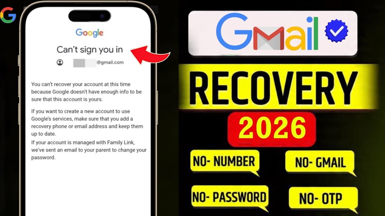 Gmail Account Recovery 2026 || How To Recover Gmail Account Without Phone Number and Recovery Email