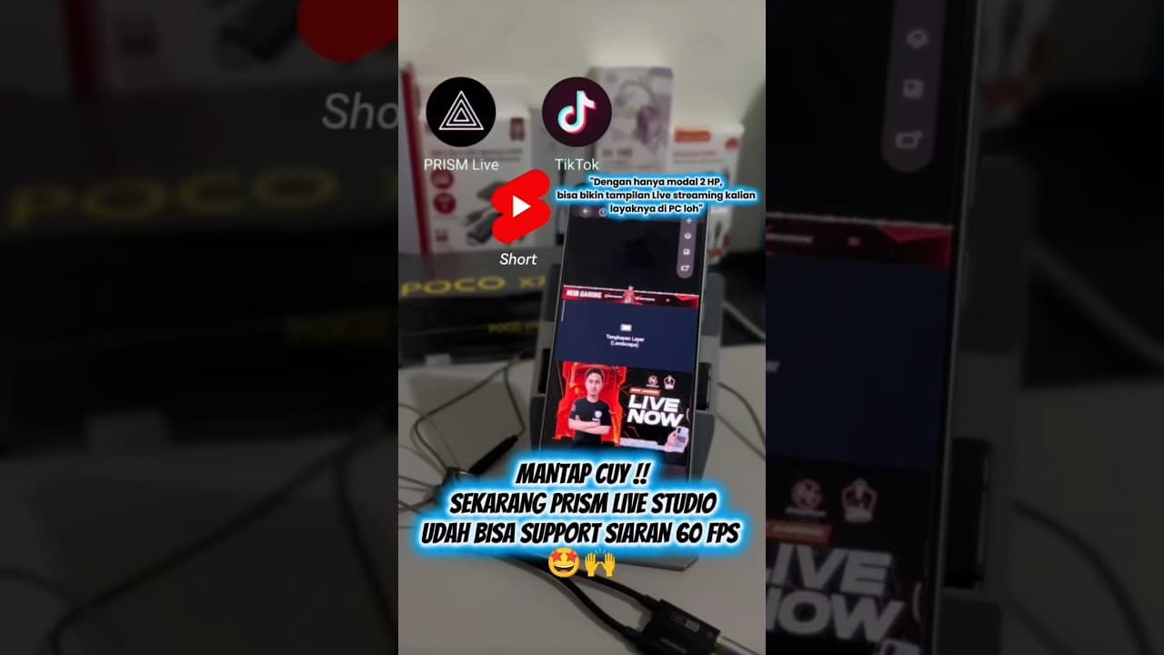 AKHIRNYA PRISM LIVE STUDIO UDAH BISA SUPPORT SIARAN 60 FPS 🤩🙌 #prismlivestudio #shorts #tutorial