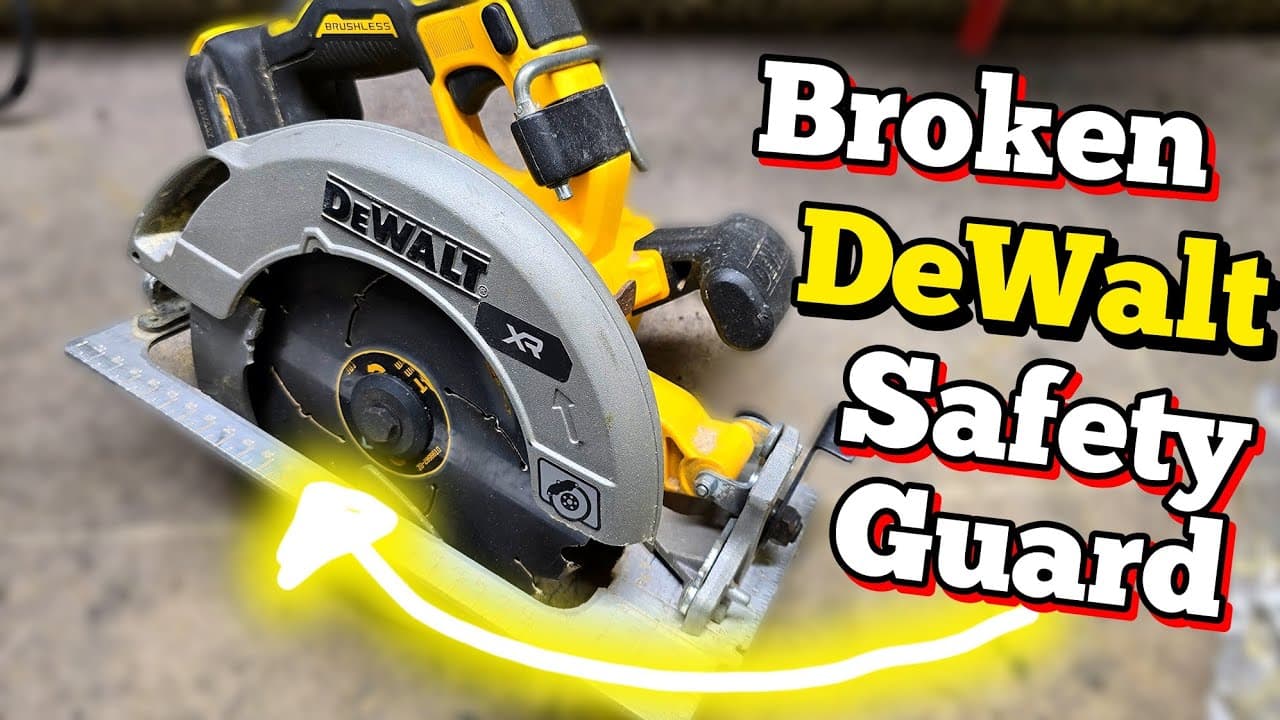 How to replace a broken safety guard on a cordless Dewalt Flexvolt saw.